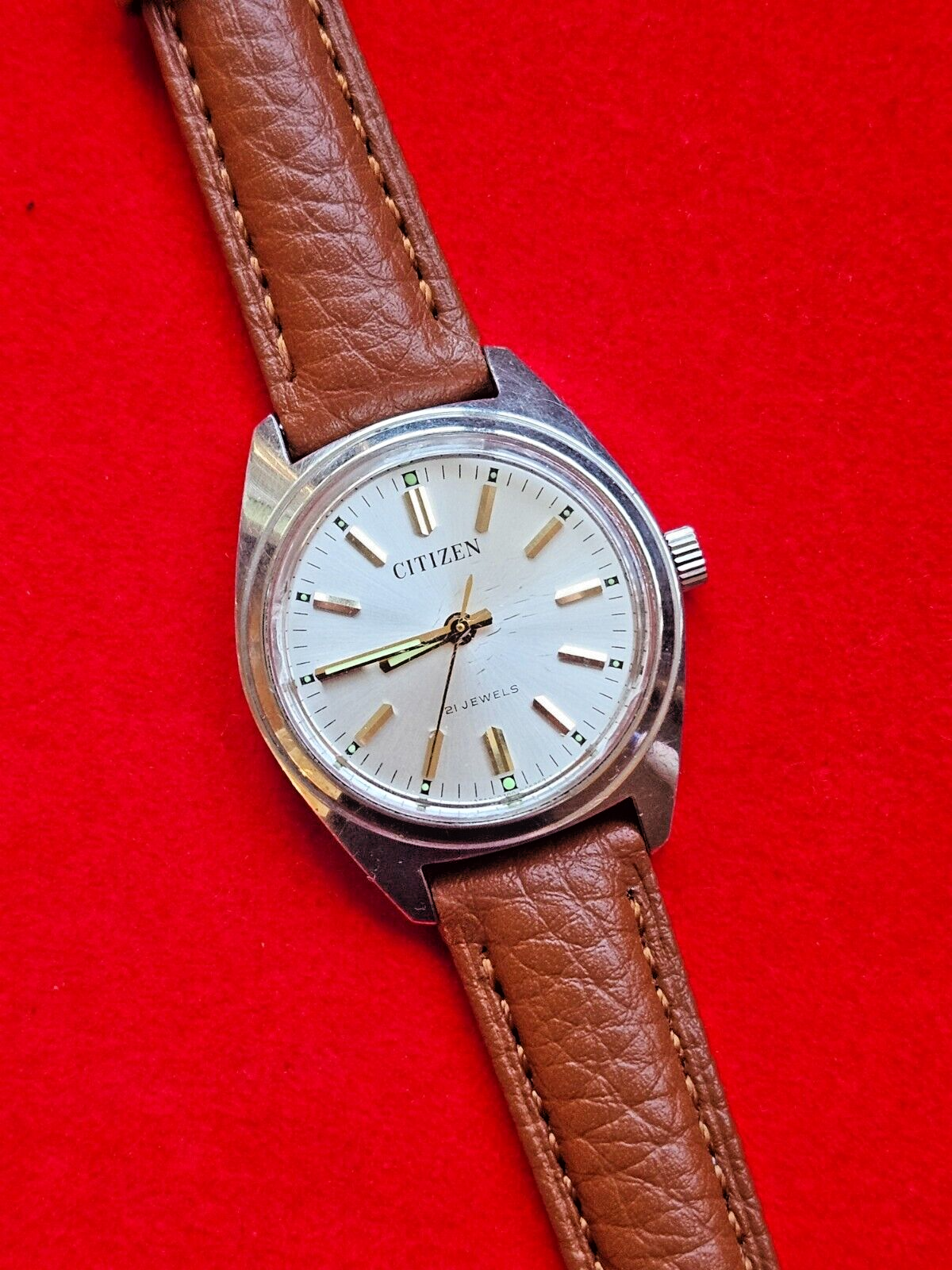 Vintage Citizen Automatic Womens Watch Silver Case Leather Strap - Fully Working - Jake's Curated Vintage
