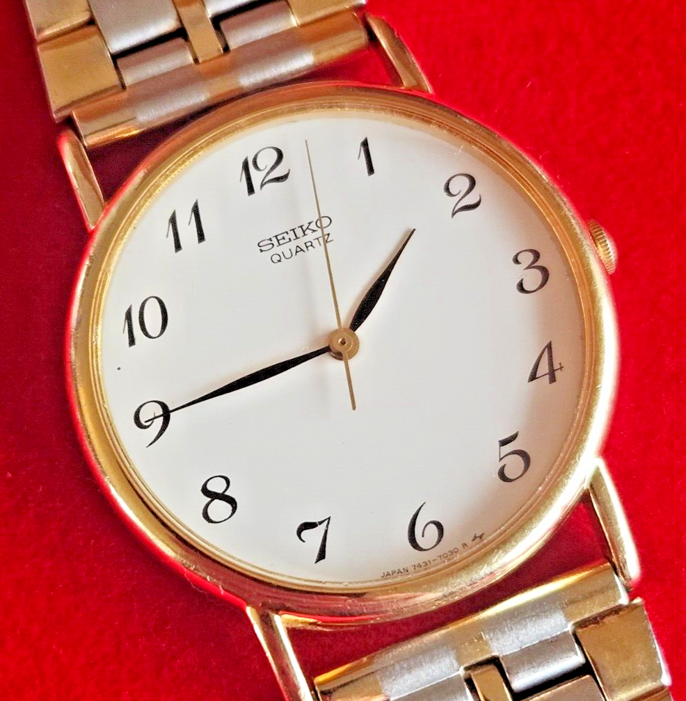 Vintage Seiko Gold and Silver Mens Watch - 7431-7010 - Fully Working - Jake's Curated Vintage