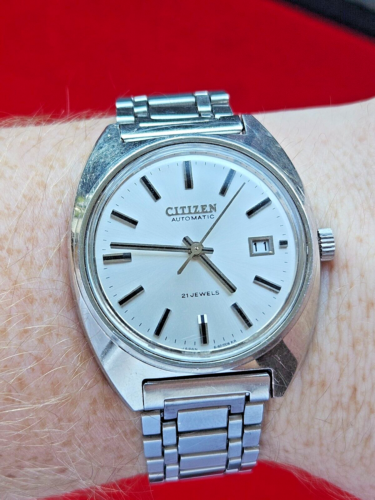 Vintage Citizen Silver Automatic Mens Watch with Sunburst Dial - Fully Working - Jake's Curated Vintage