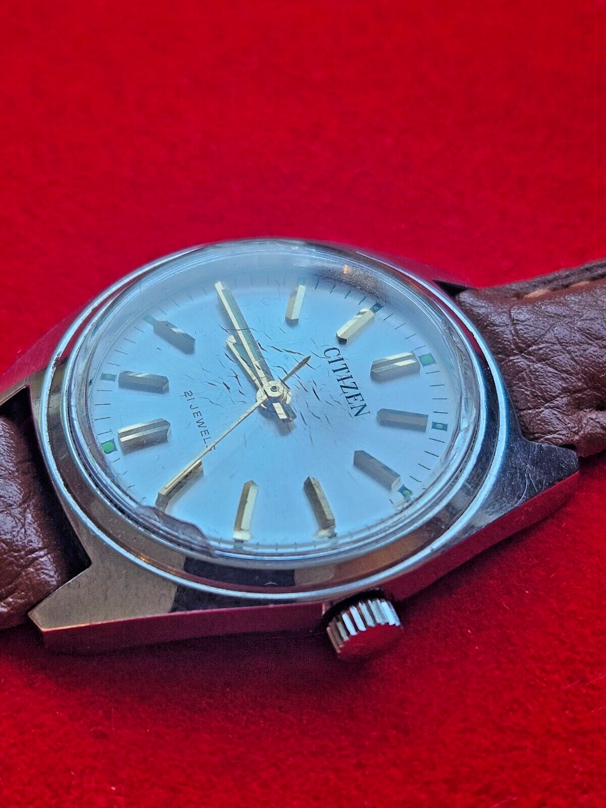 Vintage Citizen Automatic Womens Watch Silver Case Leather Strap - Fully Working - Jake's Curated Vintage