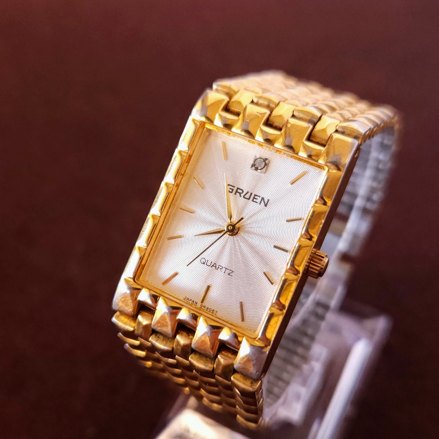 Vintage Gruen Swiss Gold Patterned Dial Ladies Dress Watch - Jake's Curated Vintage