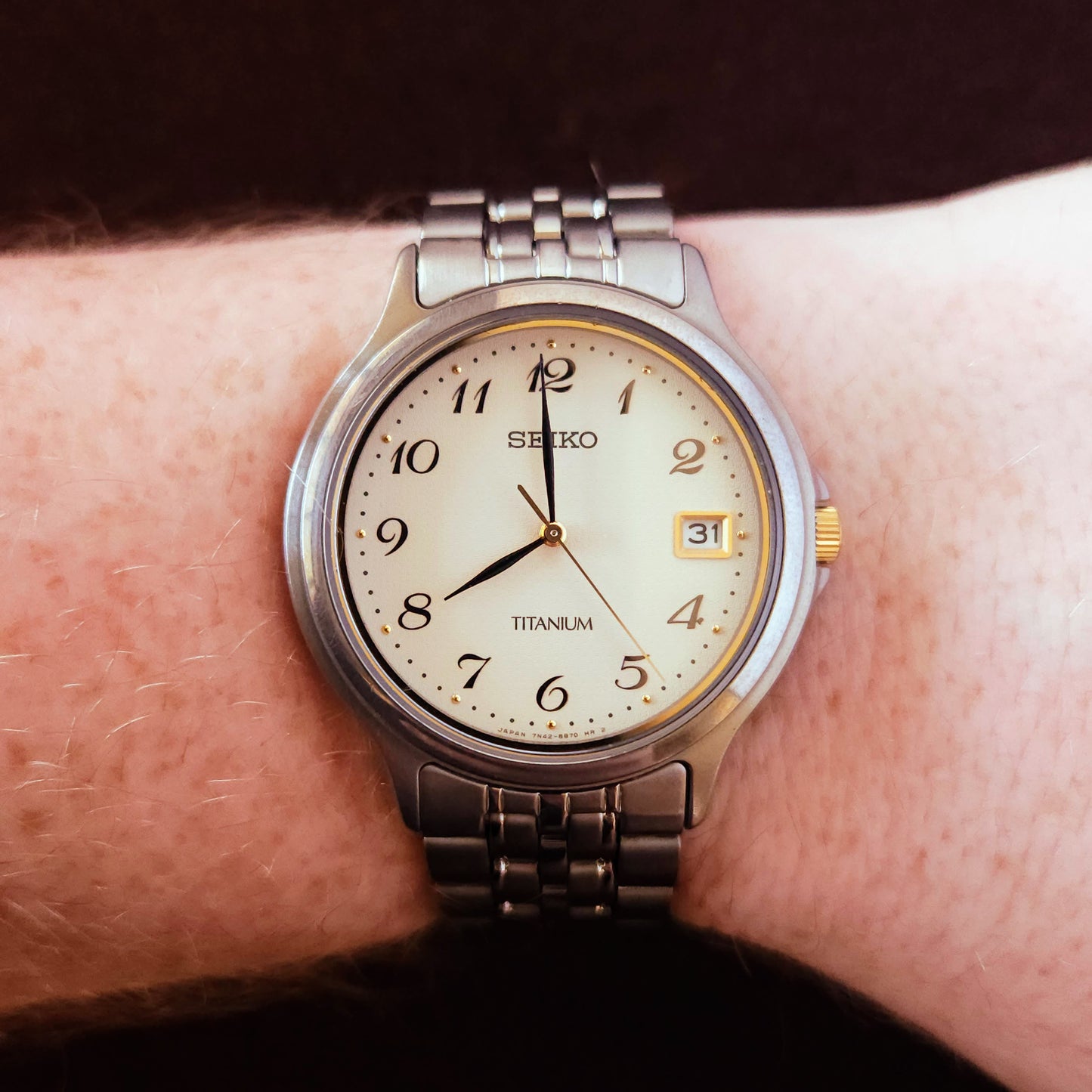 Neo-Vintage Seiko Titanium Breguet Numeral Mens Watch - 7N42-8A60 - Made 1999 - Jake's Curated Vintage