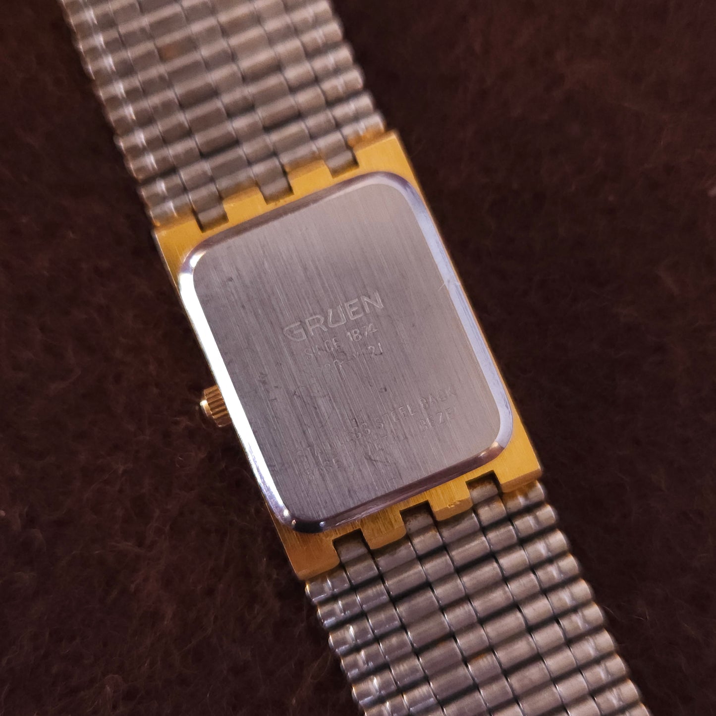 Vintage Gruen Swiss Gold Patterned Dial Ladies Dress Watch - Jake's Curated Vintage