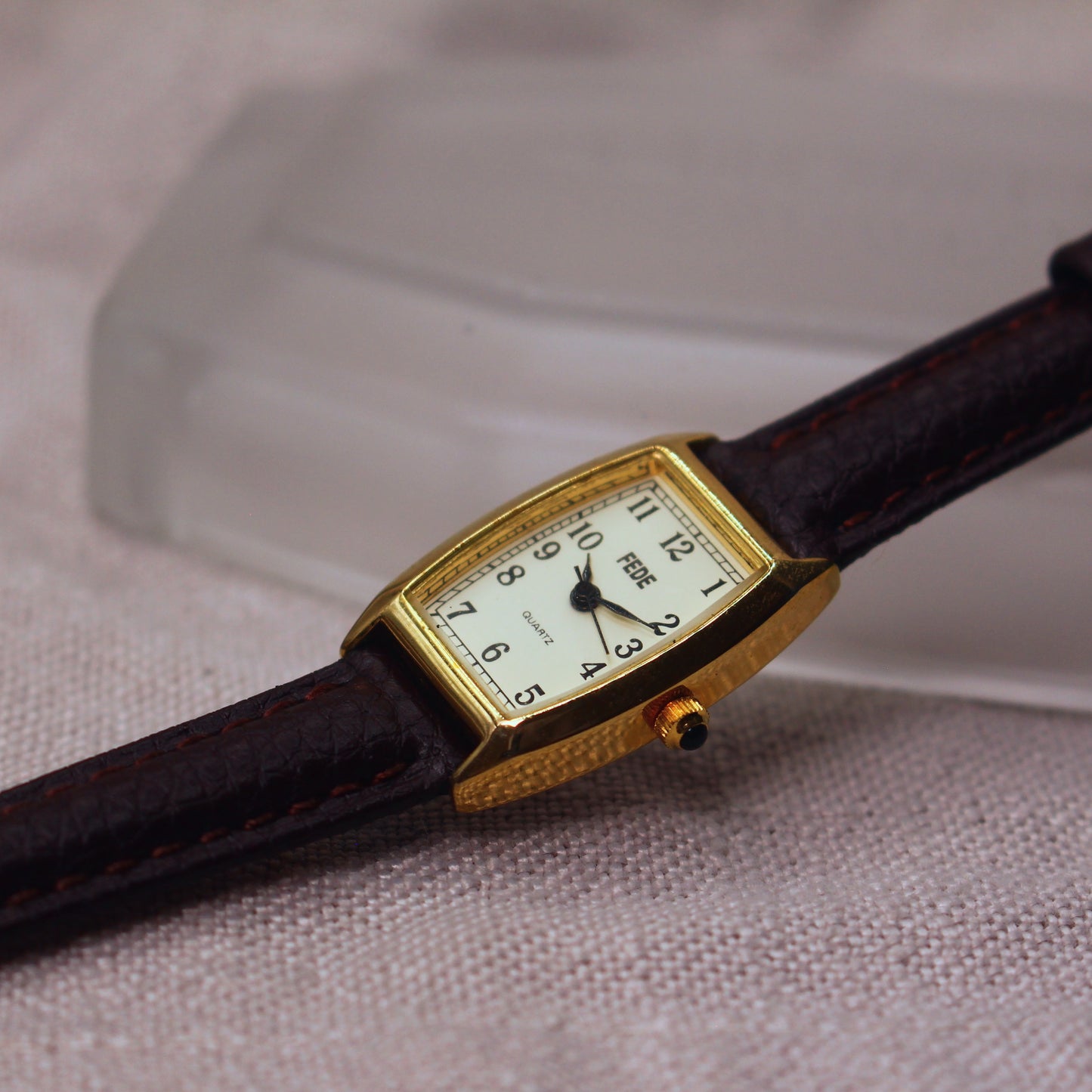 Vintage FEDE Tank Womens Dress Watch - Gold Tone - 1990s
