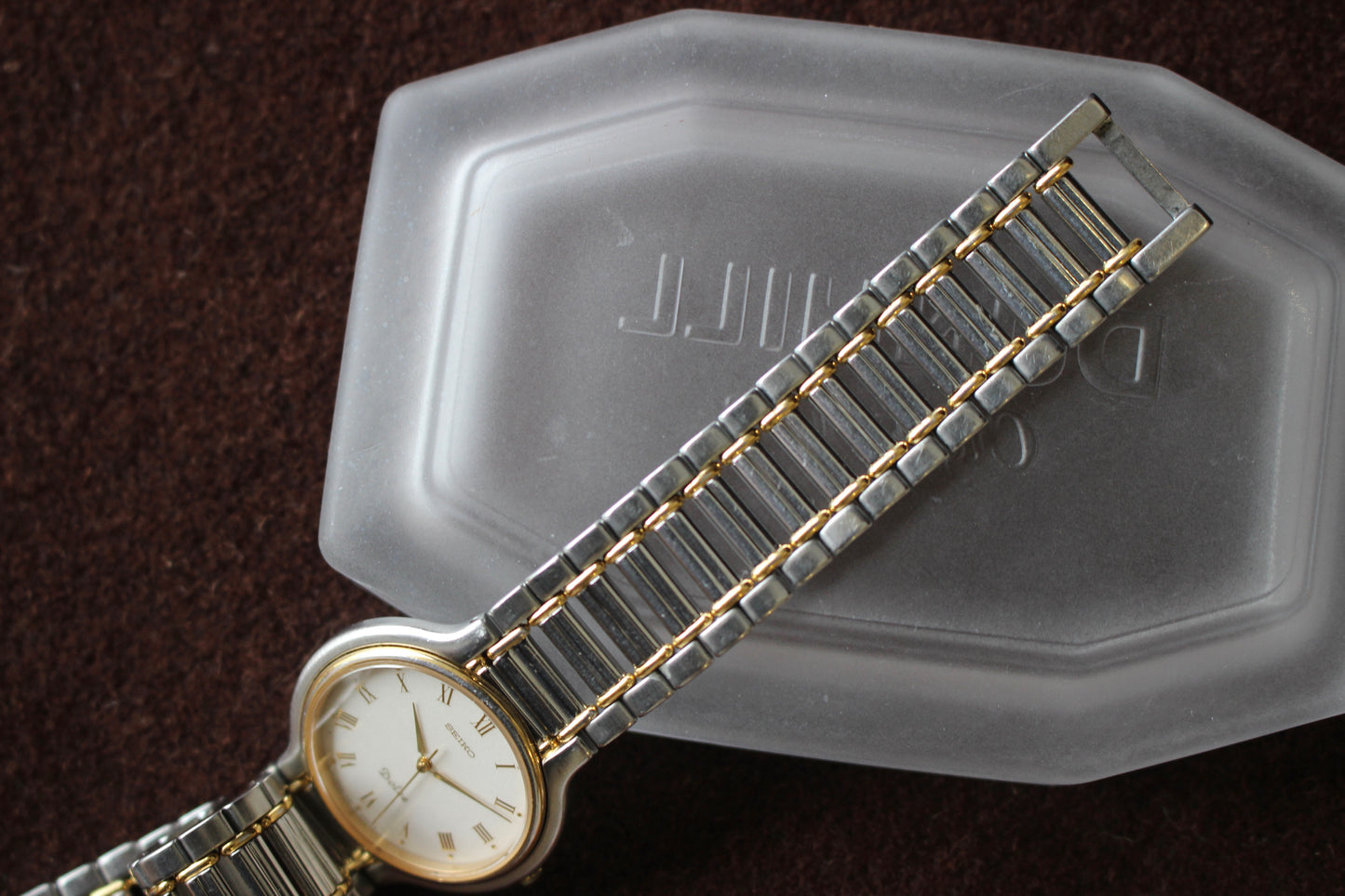 Vintage Seiko Dolce Two Tone Women's Dress Watch - 7741-6050 - Made 1990