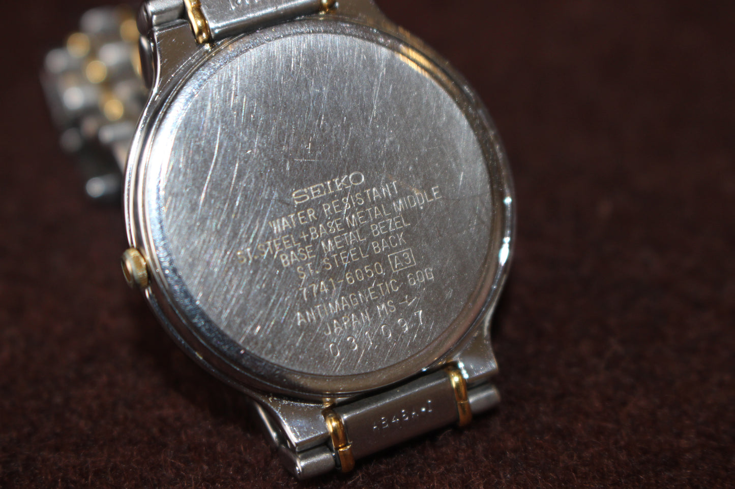 Vintage Seiko Dolce Two Tone Women's Dress Watch - 7741-6050 - Made 1990