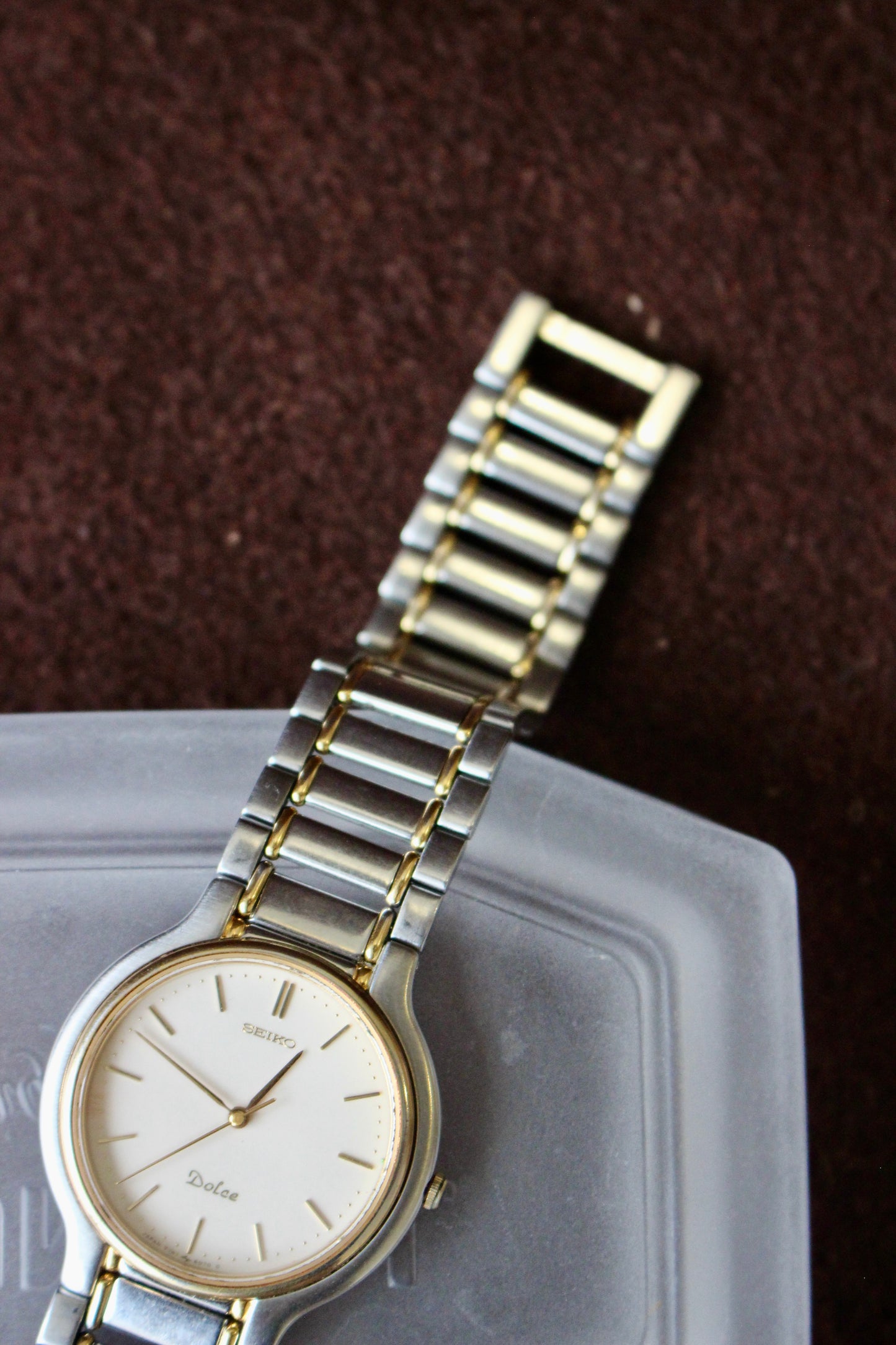 Vintage Seiko Dolce Two Tone Women's Dress Watch - 7741-6050 - Made 1988