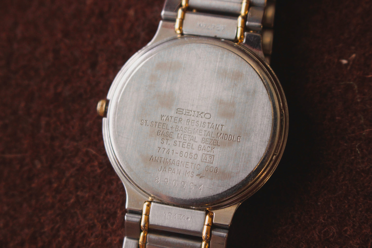 Vintage Seiko Dolce Two Tone Women's Dress Watch - 7741-6050 - Made 1988