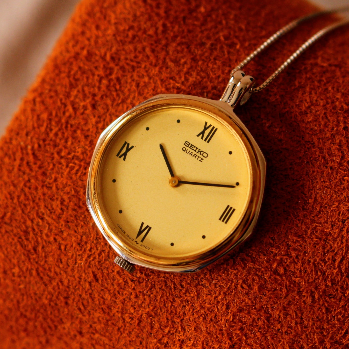 Vintage Seiko Two Tone Watch Necklace - Fully Working! - 1981