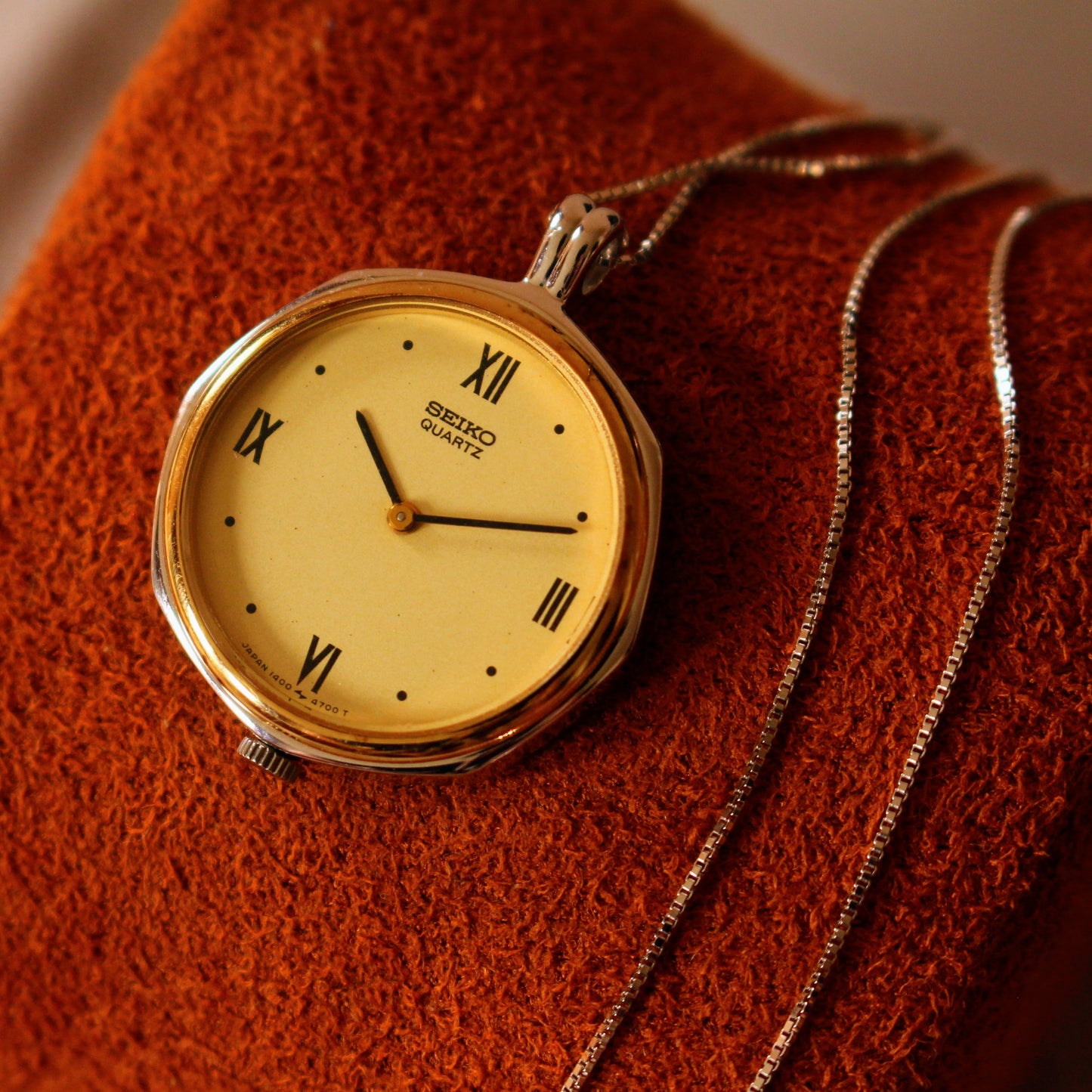 Vintage Seiko Two Tone Watch Necklace - Fully Working! - 1981