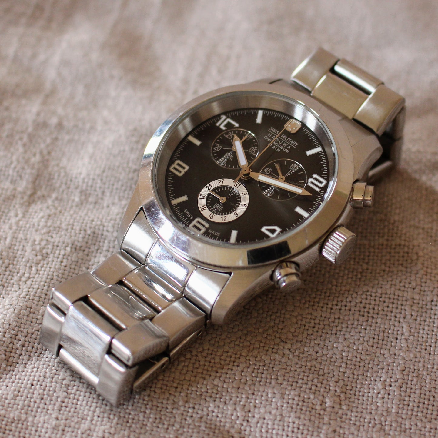 Swiss Military Hanowa Chrono Watch Swiss Made Chronograph Good Condition