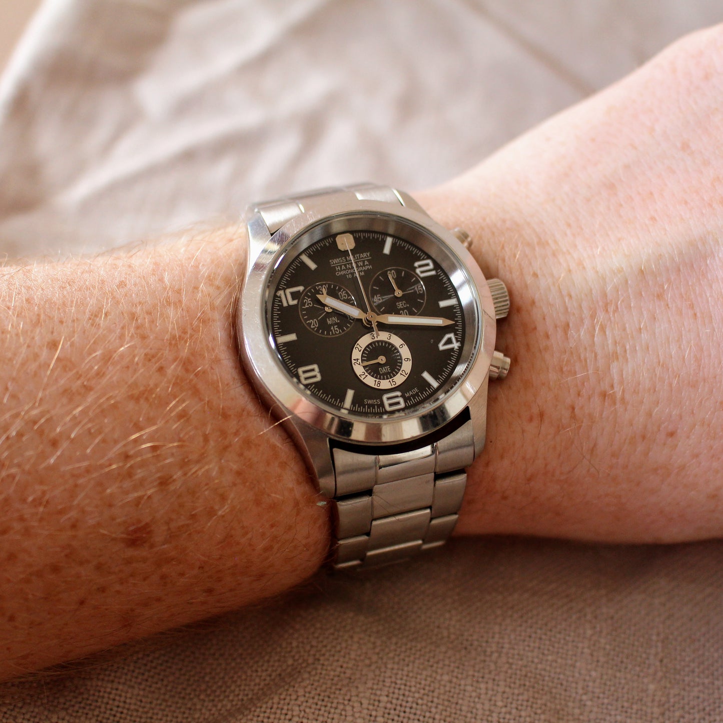 Swiss Military Hanowa Chrono Watch Swiss Made Chronograph Good Condition