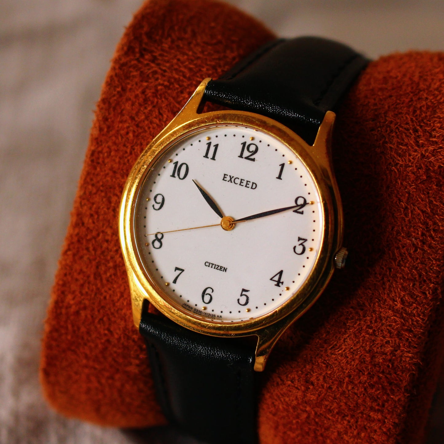 Citizen Exceed Dress Watch 1987 Quartz Gold Tone Great Cond