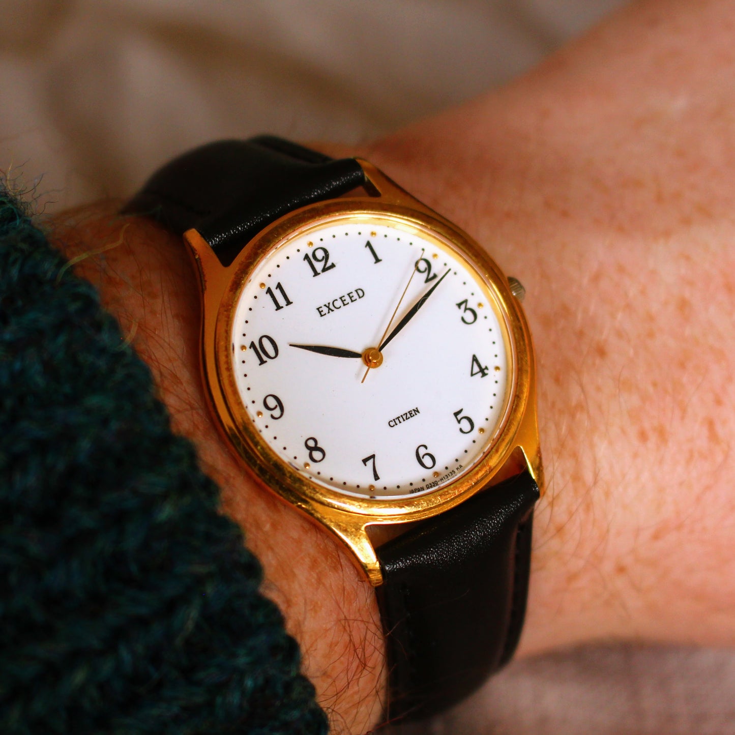 Citizen Exceed Dress Watch 1987 Quartz Gold Tone Great Cond
