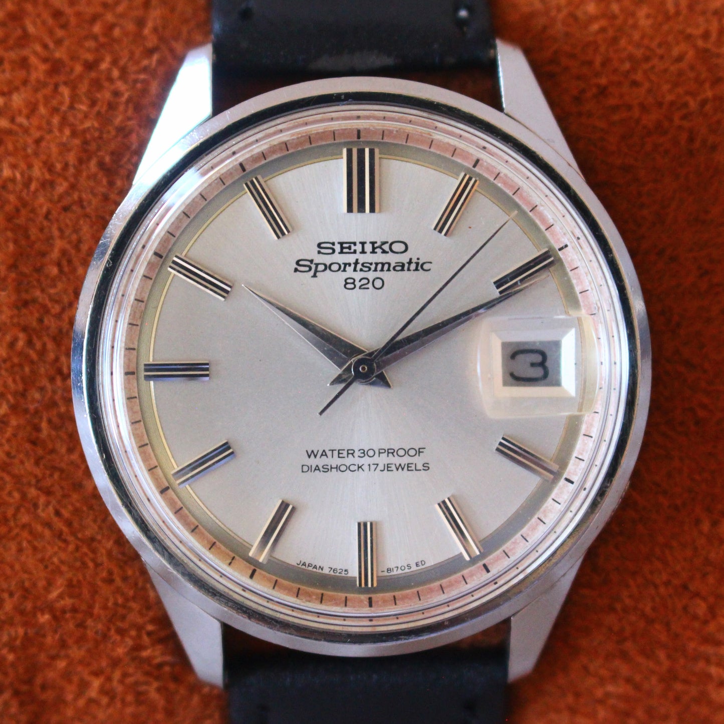 Vintage Seiko Sportsmatic Automatic Watch Silver Dial - 7625-8070 - Oct. 1966