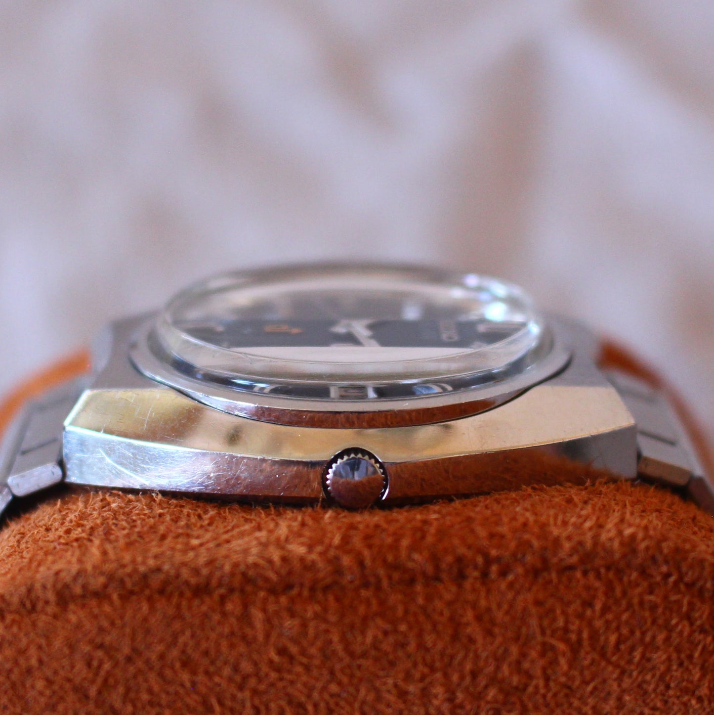 Vintage 70s Seiko Elnix JDM Blue Dial Faceted Crystal Watch - 1974 - 0703-7080