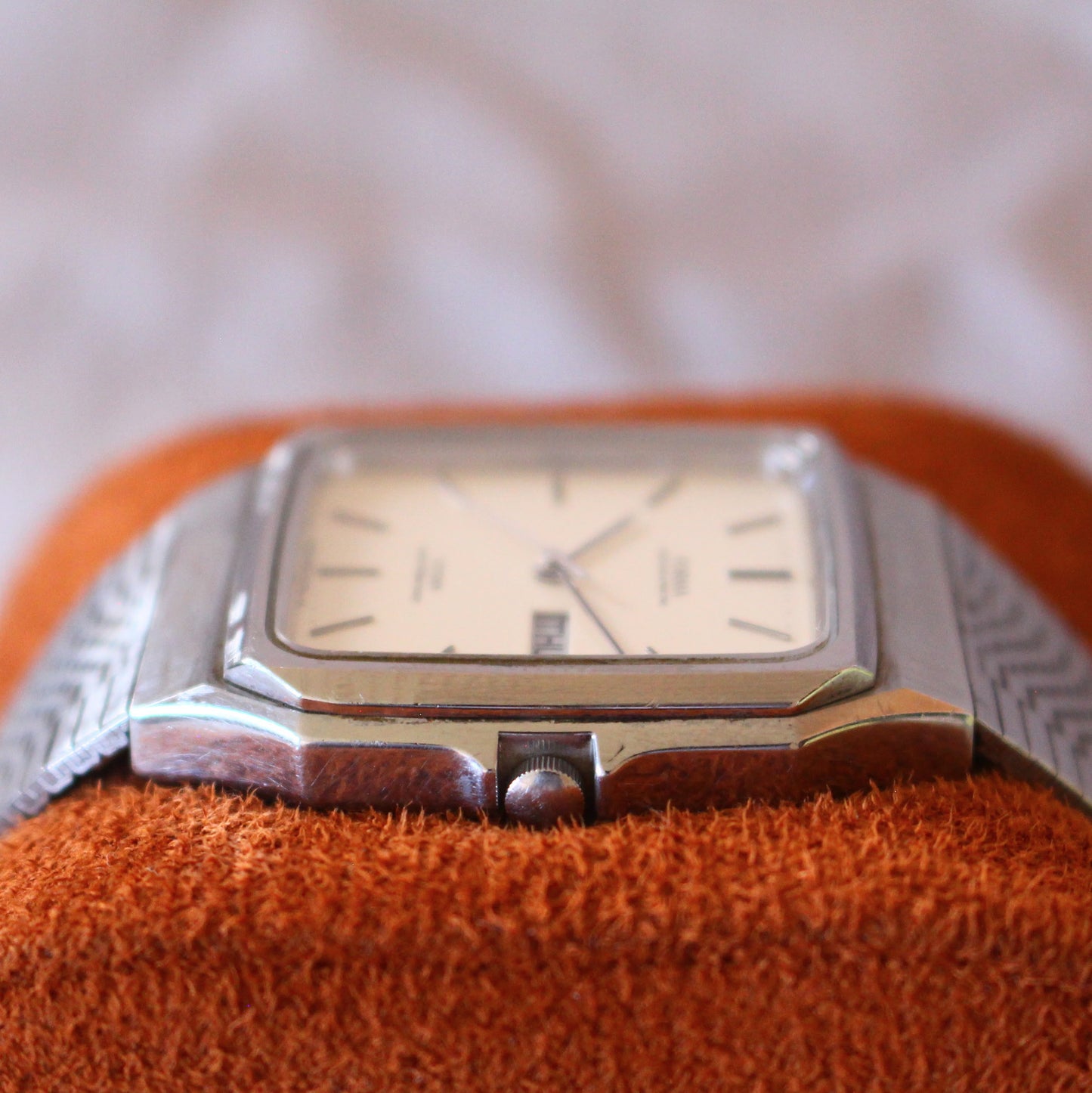 Citizen Forma Quartz Watch 90s Silver Tone White Dial Day-Date Great Cond