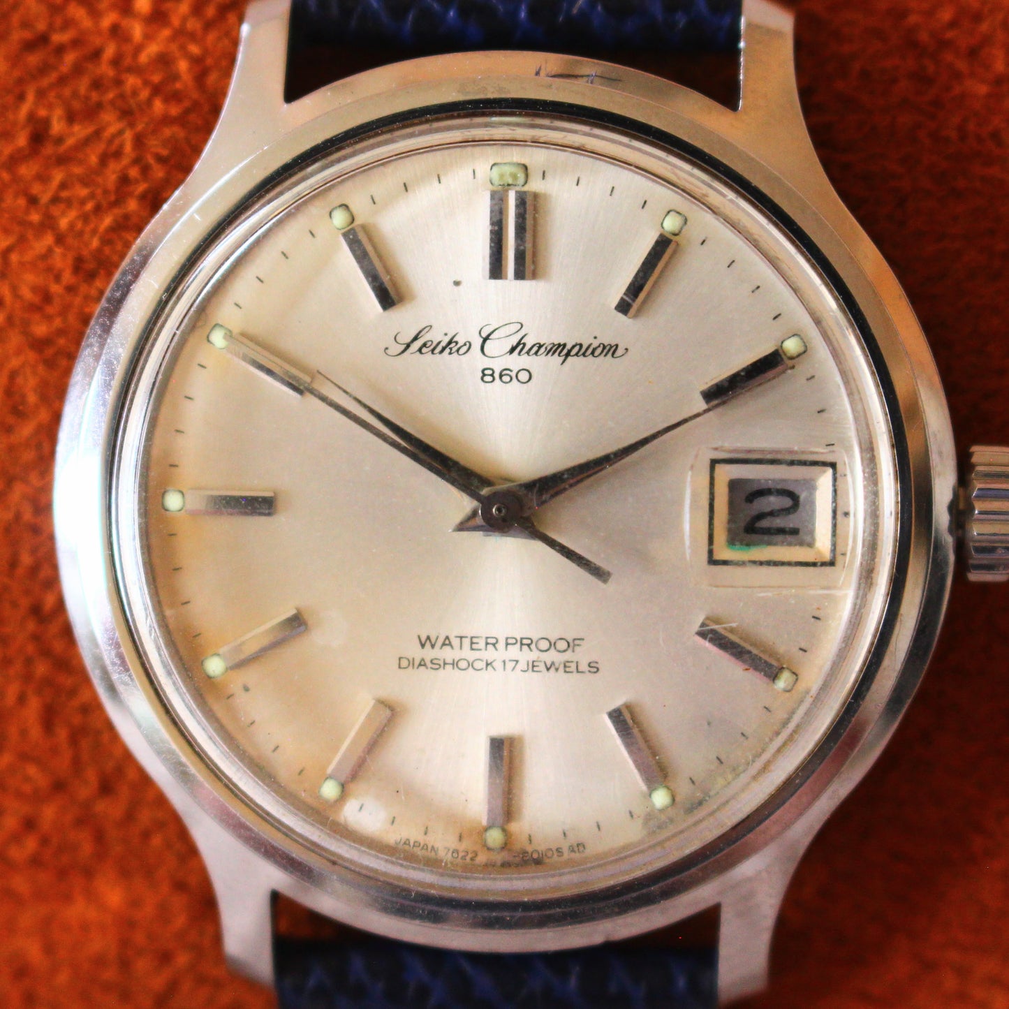 Vintage Seiko Champion 860 Manual Wind Watch Sunburst Dial - 1968 - 7622-8010