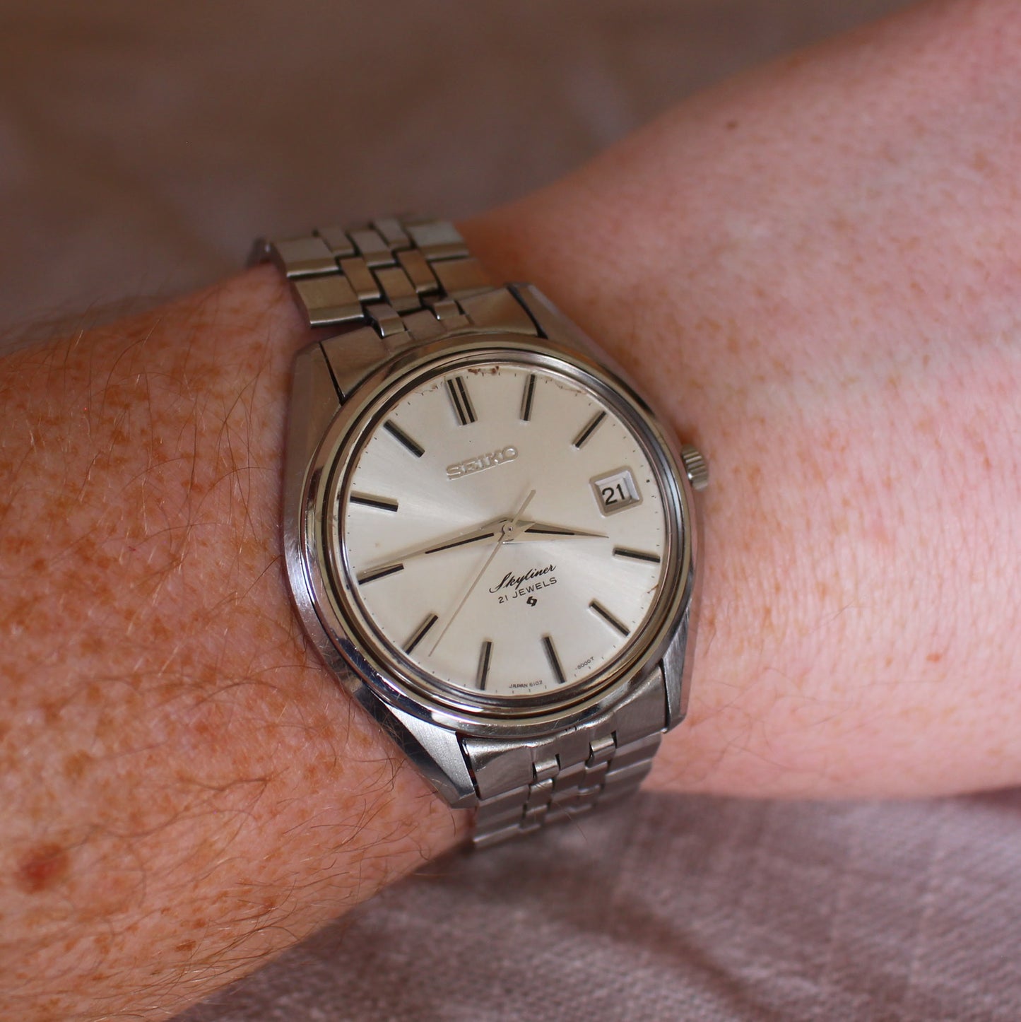 Vintage Seiko Skyliner 1970 Manual Wind Mens Watch - 6102-8000 - Great Cond