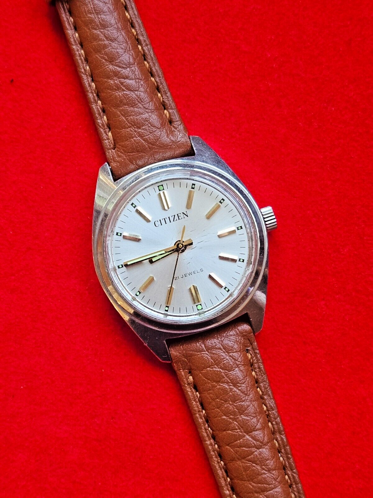 Vintage Citizen Automatic Womens Watch Silver Case Leather Strap - Fully Working - Jake's Curated Vintage 