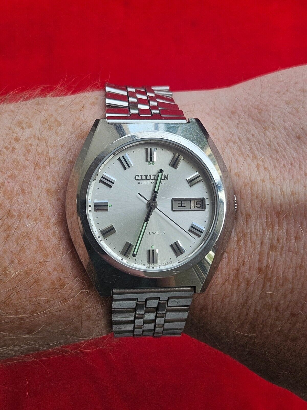 Citizen Automatic Wrist Watch 21 Jewels Day Date Silver Dial - Jake's Curated Vintage 