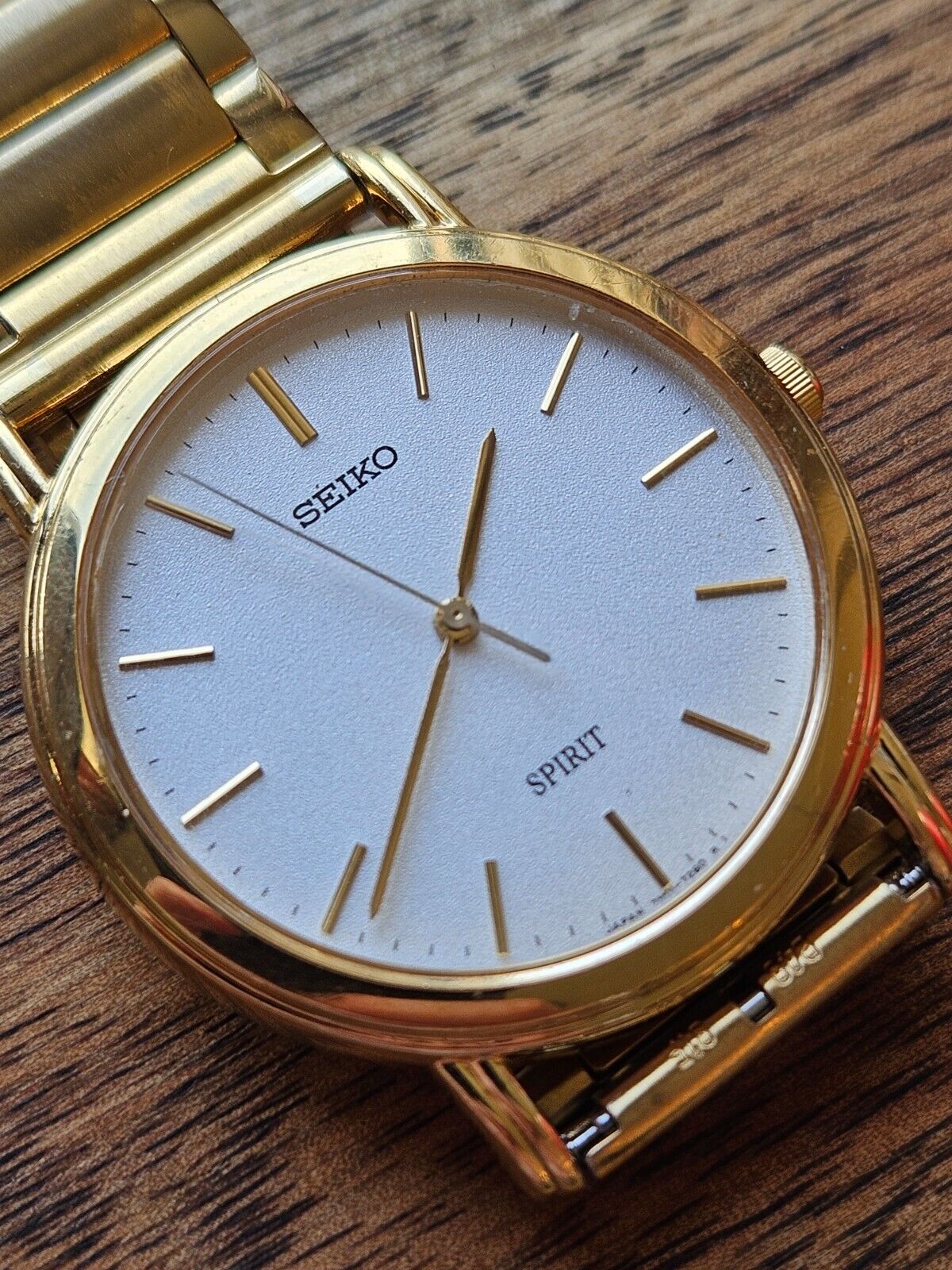 Seiko Spirit Gold Quartz Dress Watch with Metal Band - 7N01-7080 - Jake's Curated Vintage 