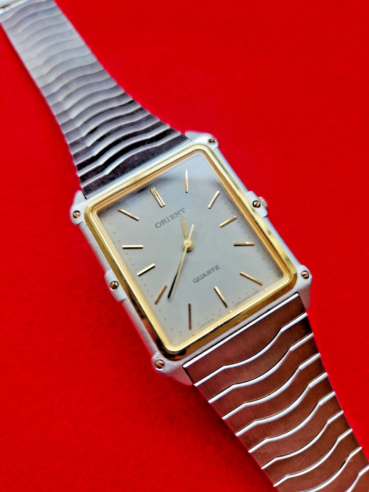 Neo-Vintage Orient Grey Dial with Bolted Case Design and Unique Original Band - Jake's Curated Vintage 