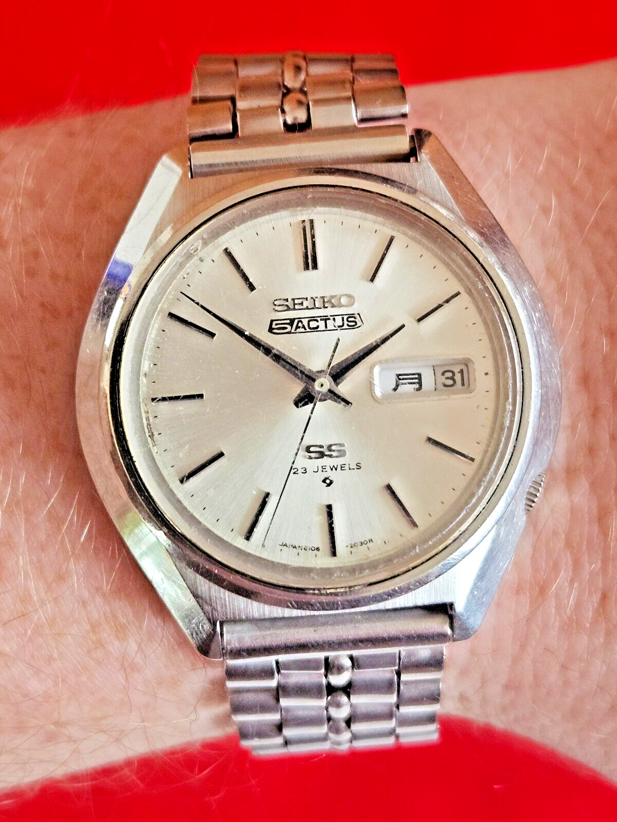 Vintage Seiko 5 Actus SS Mechanical Mens Watch - 6106-7580 - Fully Working - Jake's Curated Vintage 