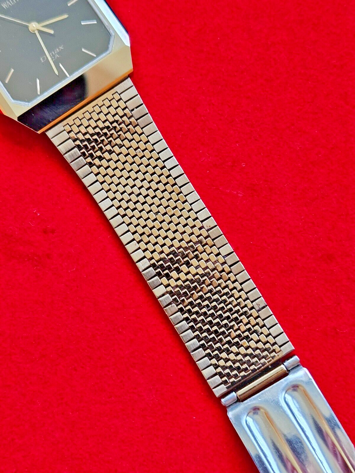 Vintage Waltham Dynax CA Tungsten Carbide Black Face Dress Watch - Jake's Curated Vintage 