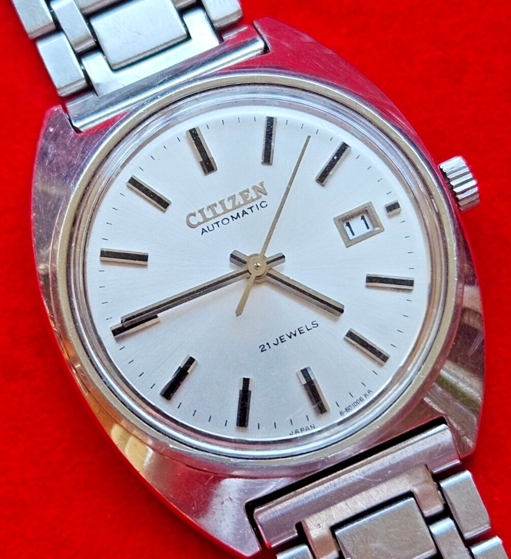 Vintage Citizen Silver Automatic Mens Watch with Sunburst Dial - Fully Working - Jake's Curated Vintage 