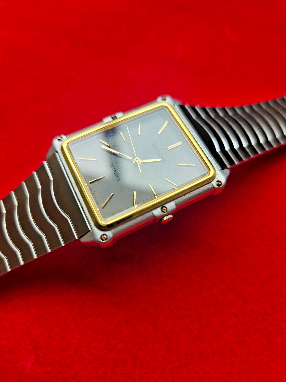 Neo-Vintage Orient Grey Dial with Bolted Case Design and Unique Original Band - Jake's Curated Vintage 