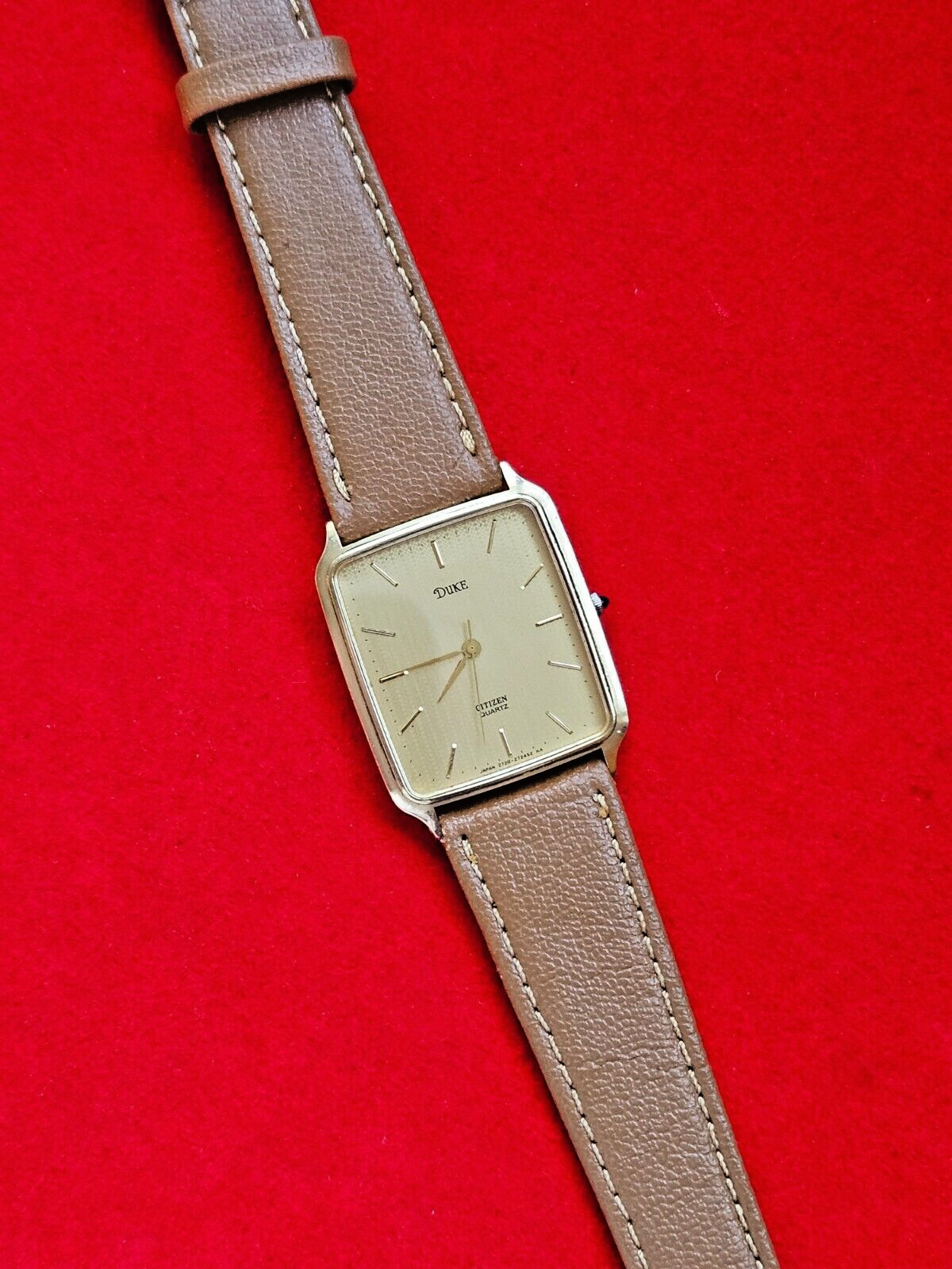 Vintage Citizen Duke Gold and Vertical Stripped Dial Dress Watch - Fully Working - Jake's Curated Vintage 