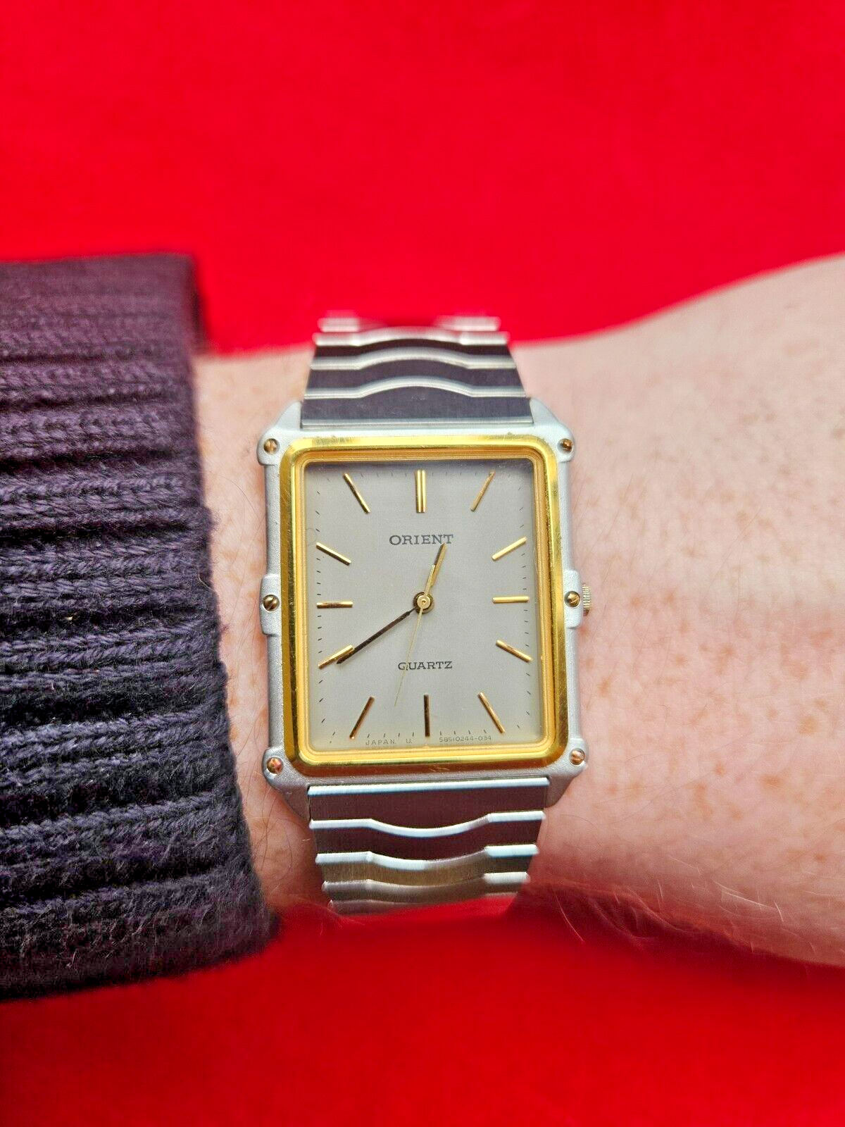 Neo-Vintage Orient Grey Dial with Bolted Case Design and Unique Original Band - Jake's Curated Vintage 