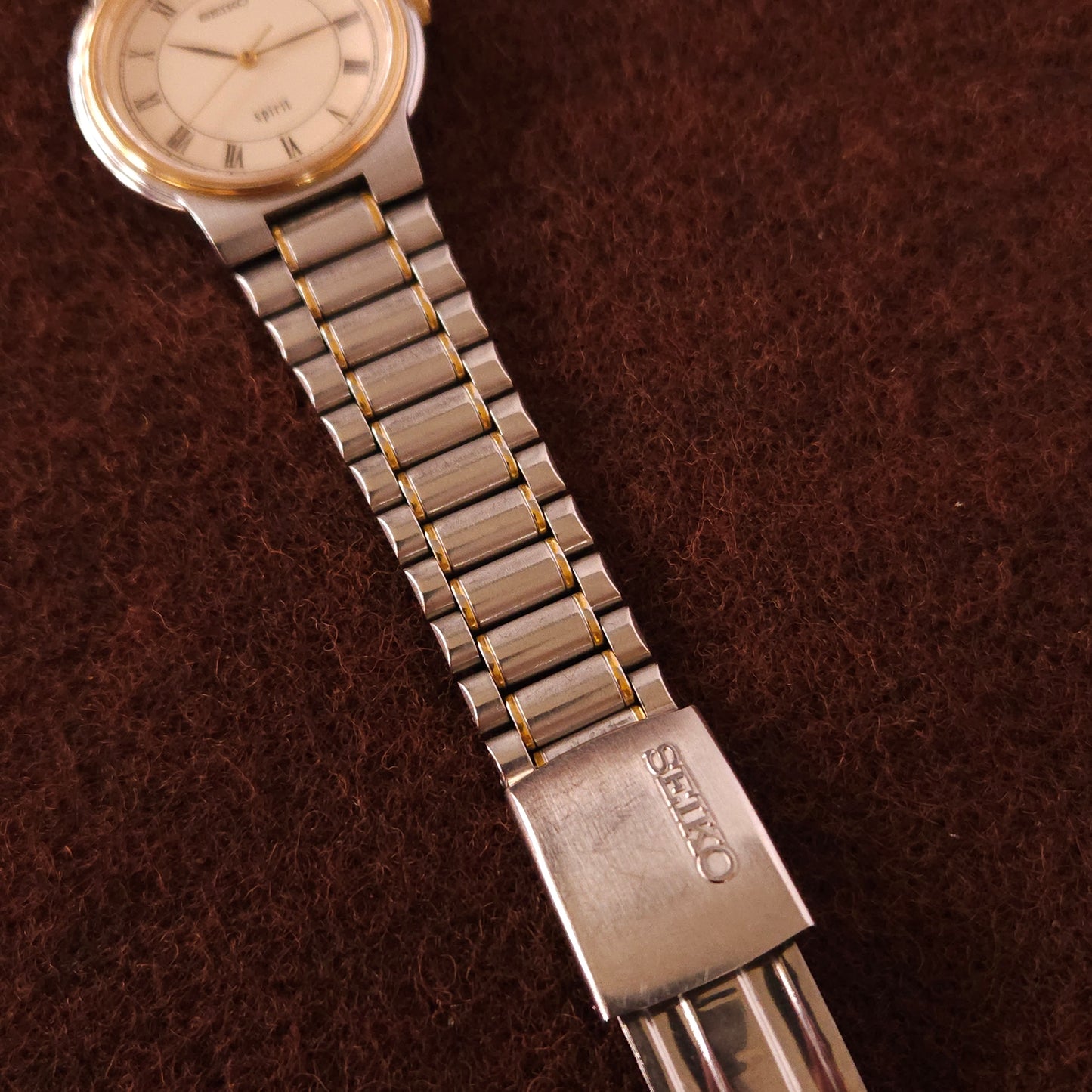 Vintage Seiko Roman Numeral White Dial Mens Watch - 5P31-6A50 - Made 1988 - Jake's Curated Vintage 