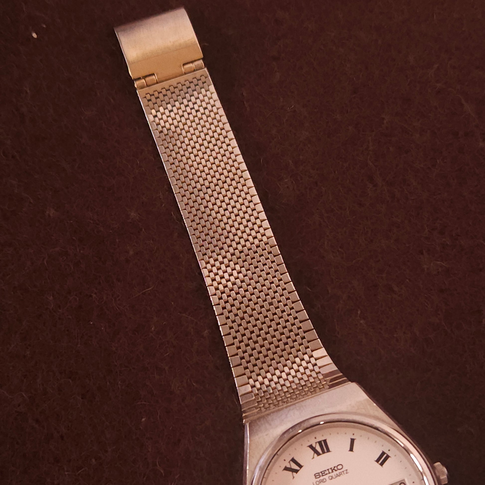 Vintage Seiko Lord Quartz Roman Numerals Mens Watch - 8242-6000 - Made 1980 - Jake's Curated Vintage 