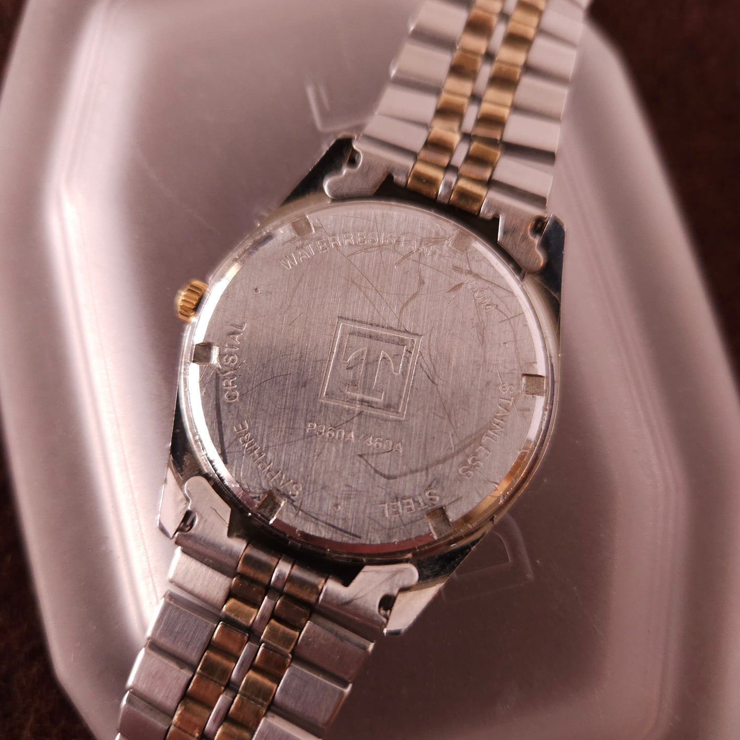 Vintage Tissot Mens Watch - PR 100 Waffle Dial Two Tone