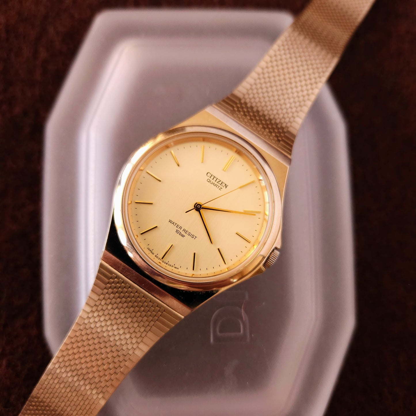 Vintage Citizen Gold Brushed Dial Mens Watch