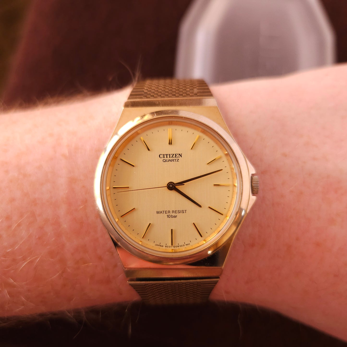 Vintage Citizen Gold Brushed Dial Mens Watch