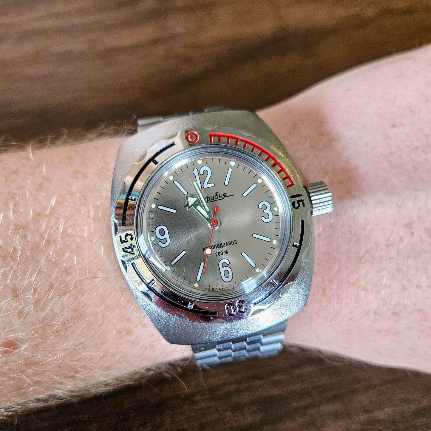 Vintage Vostok Amphibia 200m Automatic Diver Russian Mens Watch