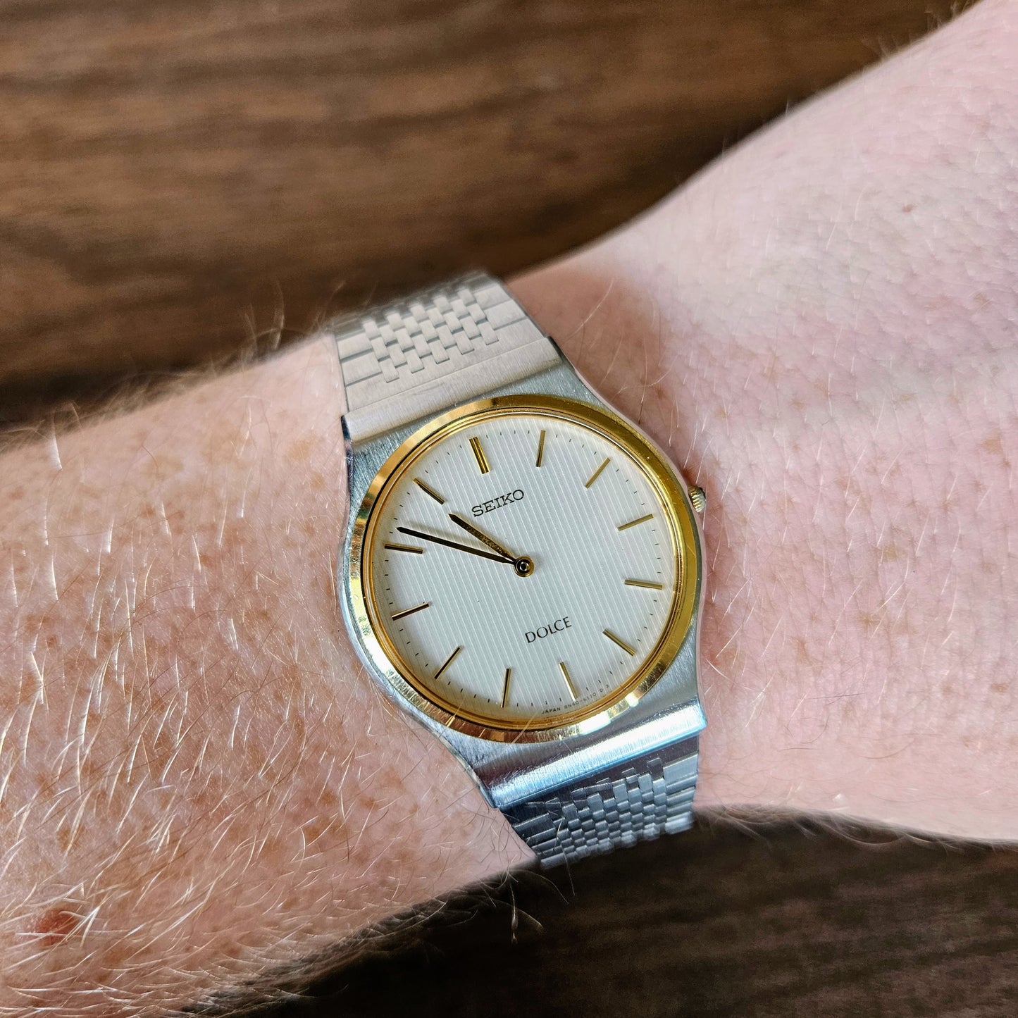 Vintage Seiko Dolce Mens Two Tone Dress Watch - 8N40-6090 - 1992