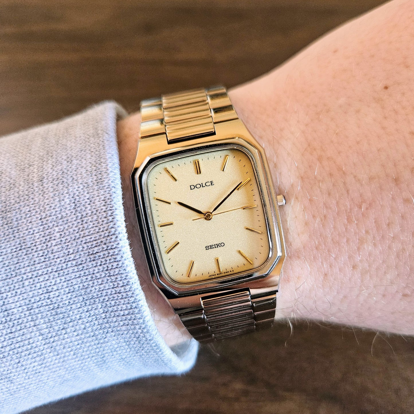Vintage Seiko Dolce Tank Tungsten Carbide Dress Watch - 8N41-5190 - 1991