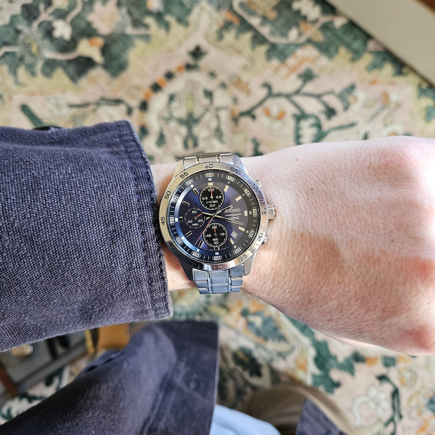 Vintage Seiko Chronograph 100M Mens Watch - 4T57-00K0 - Boxed