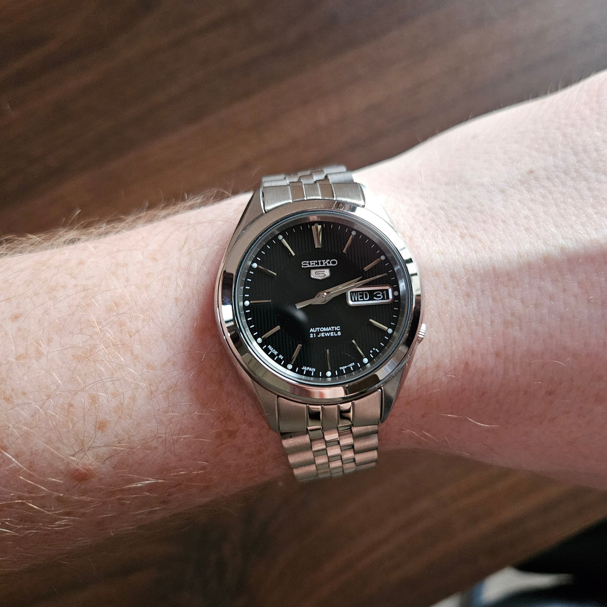 Neo-Vintage Seiko 5 Automatic Textured Dial Mens Watch - 7S26-03V0 - 2011