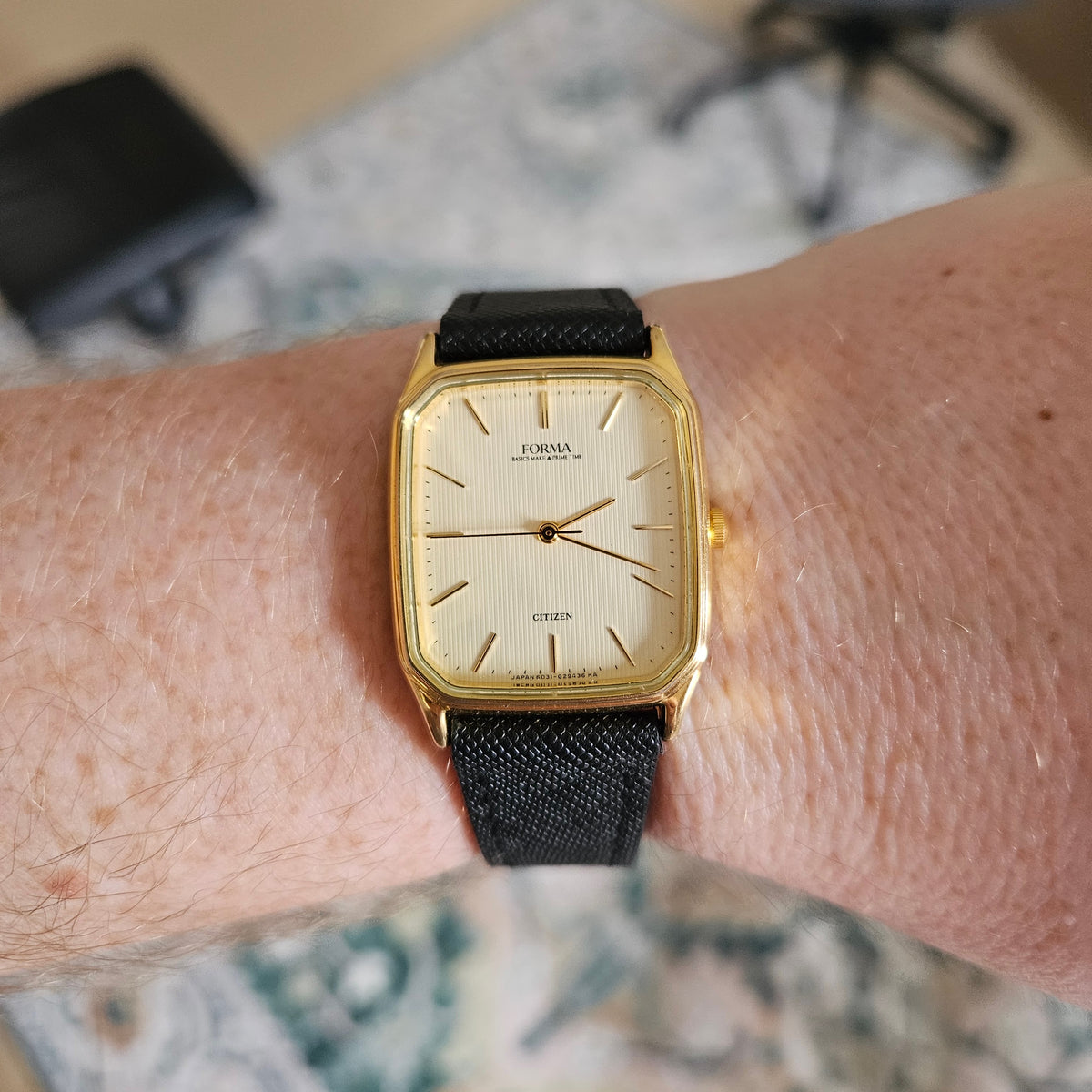 Vintage Citizen Forma Gold Tank Mens Dress Watch - 6031-G29436 - 1990