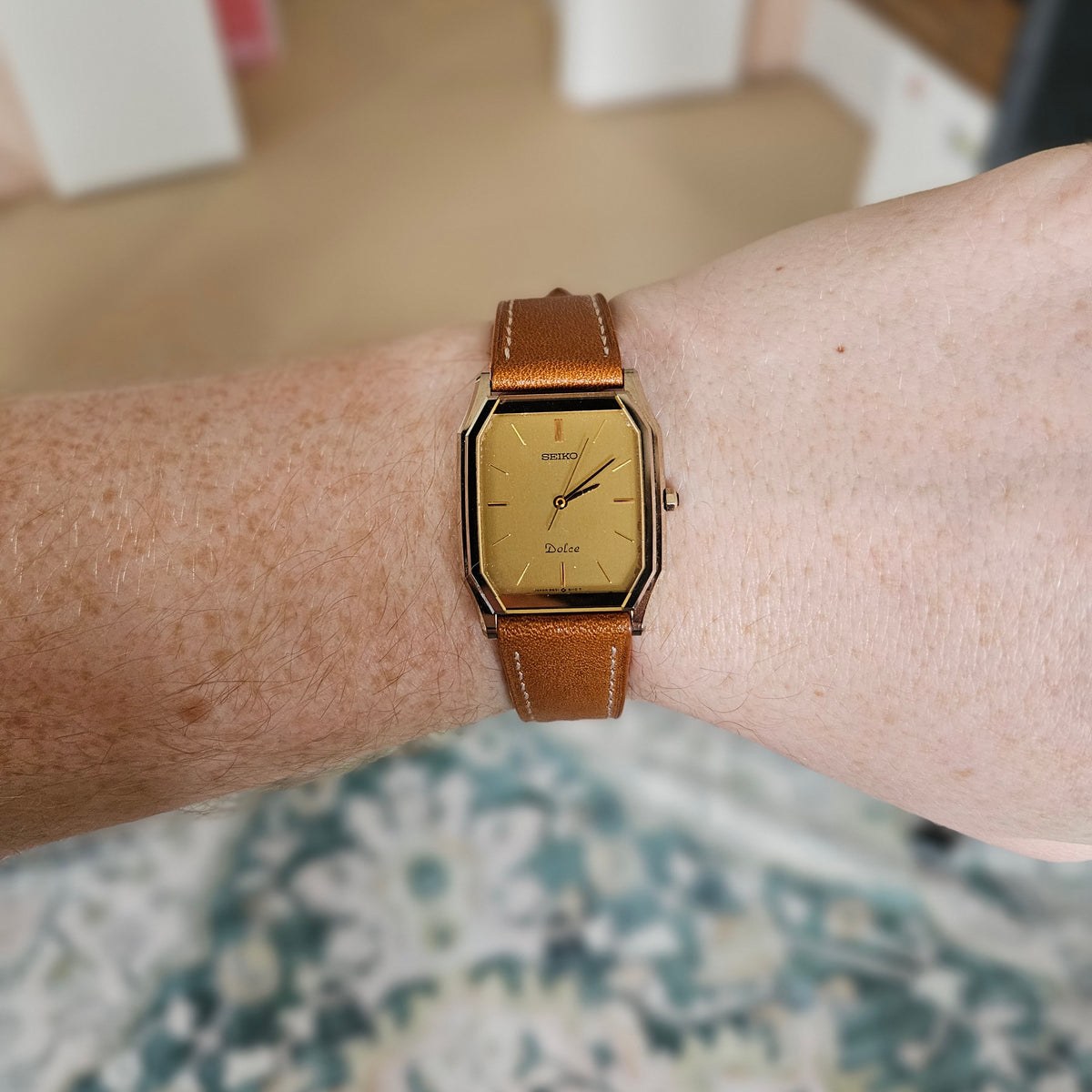 Vintage Seiko Dolce Tungsten Carbide Mens Watch - Kawasaki Kisen - 1987