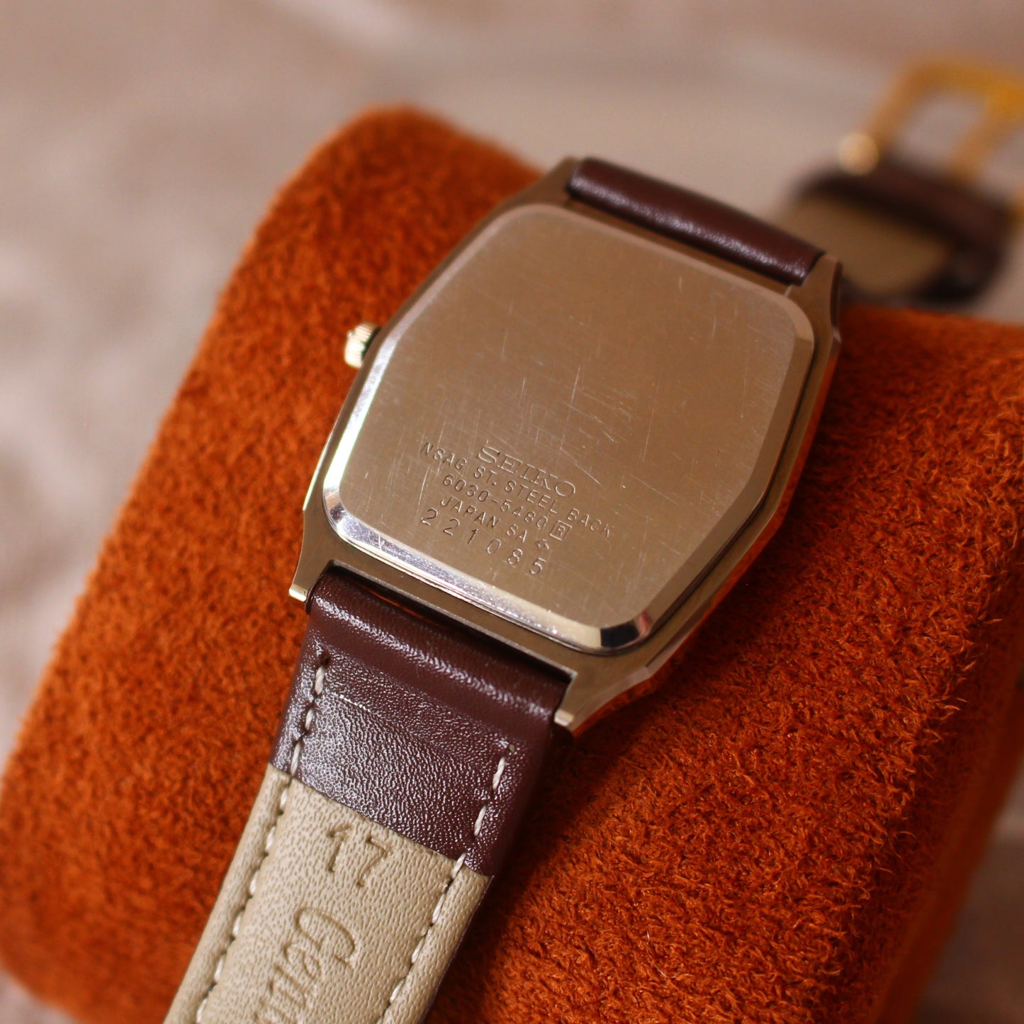 Vintage Seiko Dolce Gold Dial NSAG Hard Alloy Dress Watch - 6030-5480 - 1982