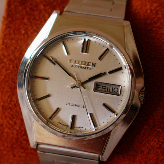Citizen Automatic 70s Vintage Watch Silver Sunburst Dial - c.1970s