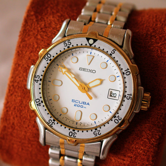 Seiko Scuba 200m Two Tone Dive Diver Watch - 1998 - 5H25-6020