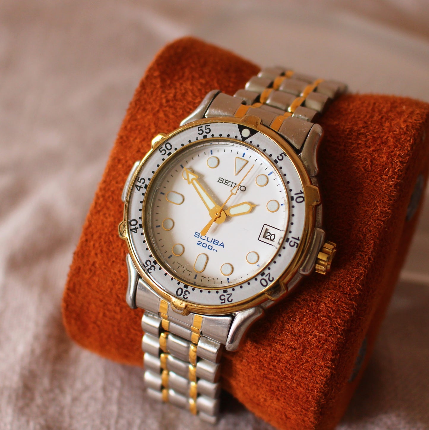 Seiko Scuba 200m Two Tone Dive Diver Watch - 1998 - 5H25-6020