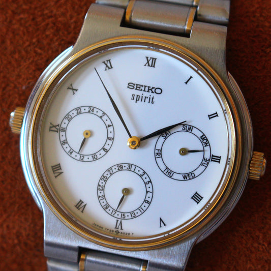 Neo-Vintage Seiko Spirit Triple Calendar JDM Dress Watch - 7F26-6010 - 1996